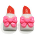 Commercio all&#39;ingrosso Rossetto Bowknot Resina Cabochon Ragazza Cosmetici Artigianato artificiale Bambini Fermagli per capelli Ornamento Creazione di gioielli Accessori