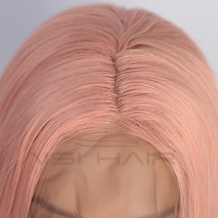 Aisi Hair Cosplay Long Silky Straight Pink Wig Natural Straight Swiss Lace Wig Middle Part Lace Frontal Wigs For Black Women