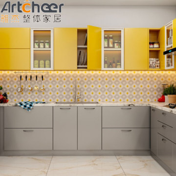 Modern American Style Kitchen Table Set with 6 Chairs