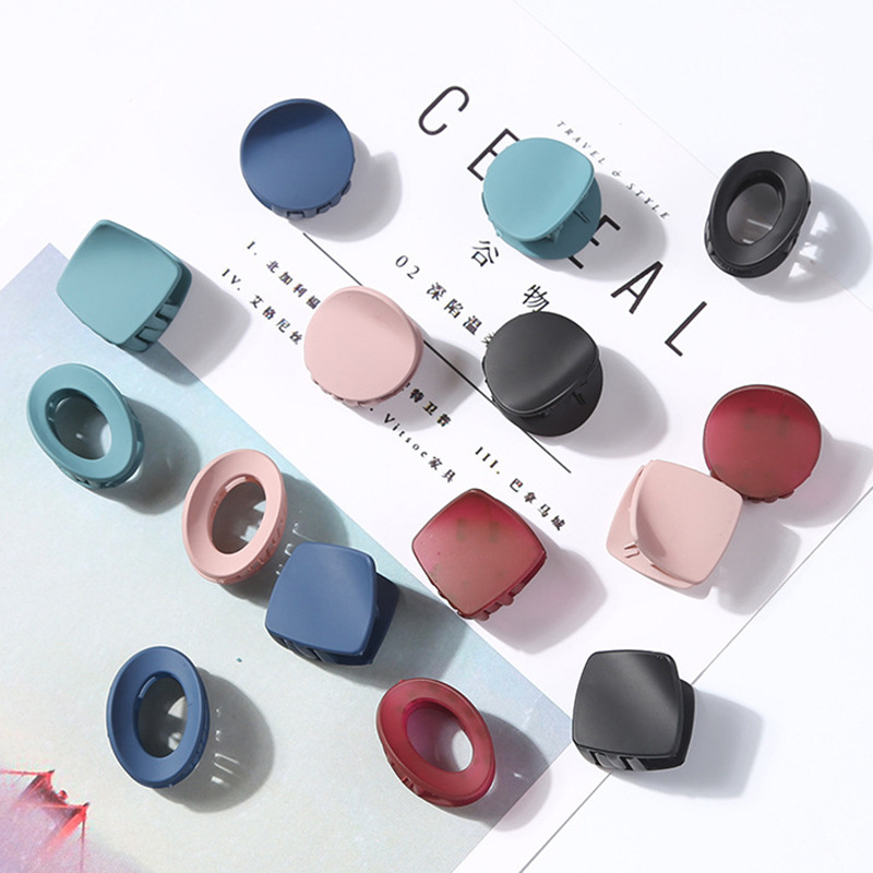 multi colors mini cute claw acrylic hair clip girls geometric square round women korean hair claw wholesale