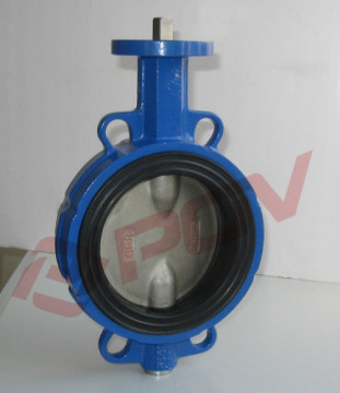 Water treatment wafer connection soft seat midline butterfly disc valve