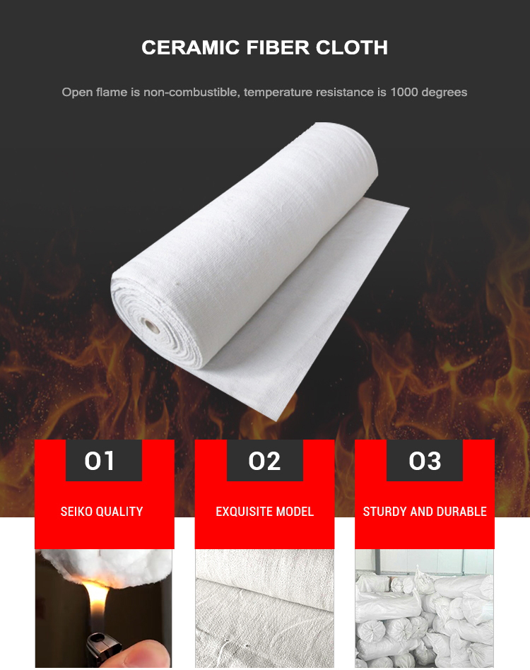 Professional Reinforced Refractory Cotton Coating Ceramic Fiber Cloth