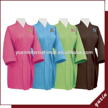 Cotton bath robe waffle robe weave bath robe bathrobe unisex waffle robe WR0108