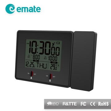 Digital dual alarm clock projector