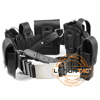 High Strength Leather Tactical Belt with Pouches