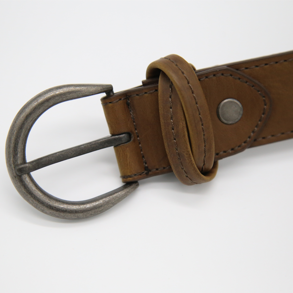 Ceinture en cuir véritable pour hommes Boucle sans nickel