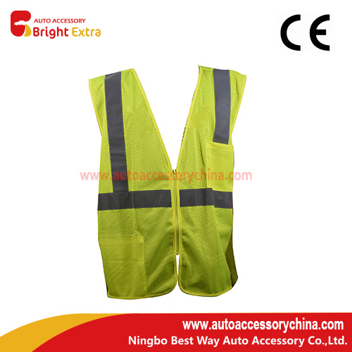 Mesh Fluorescent Vest With Pockets Zipper