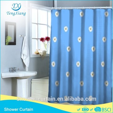 Blue Background Printing Little Daisy Shower Curtain