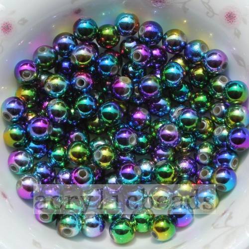 Multicolored jewelry shinny ball acrylic beads