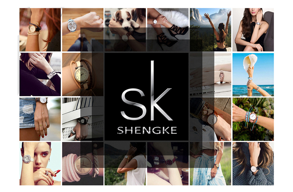 Shengke Blue WristWatch Women Watch Luxury Brand Steel Ladies Quartz Women Watches 2019 Relogio Feminino Montre Femme