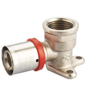 Brass Wallplate Elbow Female Compression Fitting Pipe Union