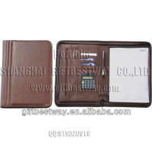 Genuine leather A4 Portfolio,zipper portfolio folder