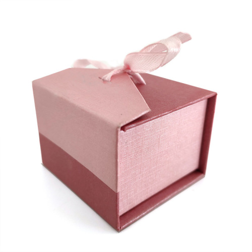 caja de anillo de regalo de boda caja de regalo rosa con cierre magnético mini