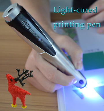 2017 High Grade 3D light Up Ink Pen With UV Light Message 3D Pens