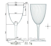 Hot sale ps wine cup plastic wine glass