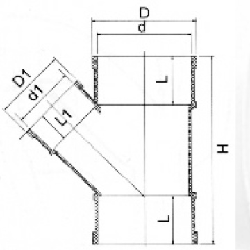 Din Drainage Upvc Редукционный Y-тройник серого цвета