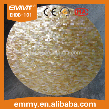 Natural yellow mother of pearl seashell mosaic round table top