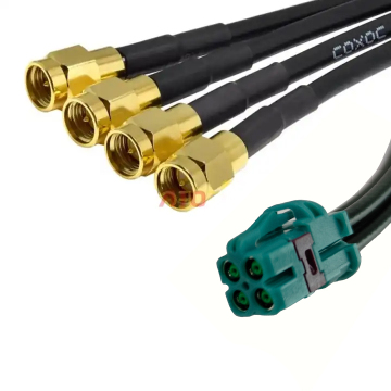 Mini Fakra Water Blue to SMA 4ports Cable