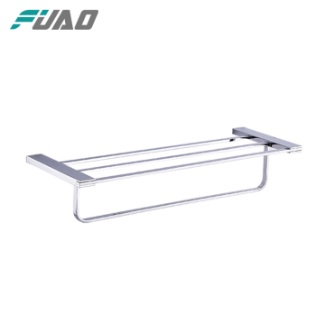 FUAO Chrome Polished Brass Bathroom Rack Towel Rack