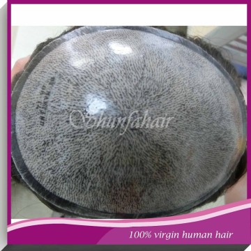 Mens toupee full thin skin,wig base silicone,silicone toupee