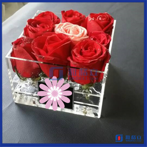 2016 Hot Sale!! China Manufactuer Flower Box Hold 9 Roses Acrylic Box for Fresh Roses