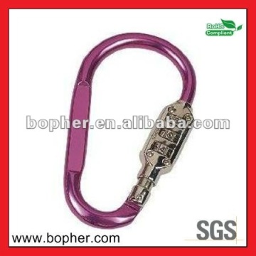 custom round aluminum hook lock carabiner hook