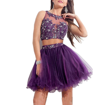 Exquisite Crystal Sequined Homecoming Dresses with Lace Appliques and Beads