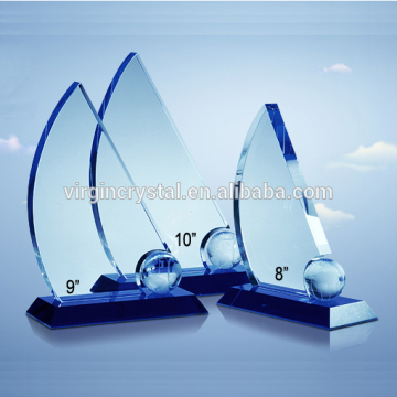 Crystal blank ship awards with globe ball sailing boat awards