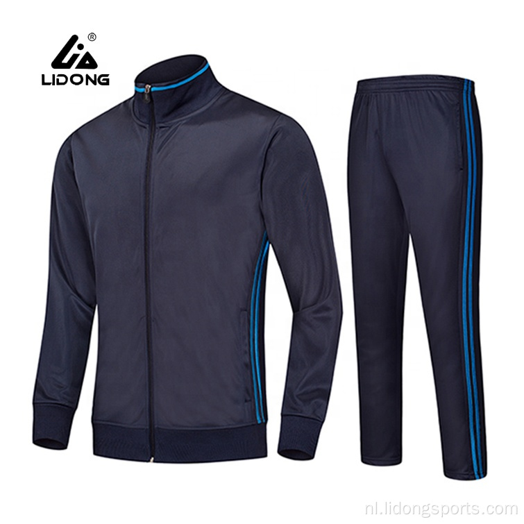 Aangepast nieuwste ontwerp Polyester Blue Team TrackSuit