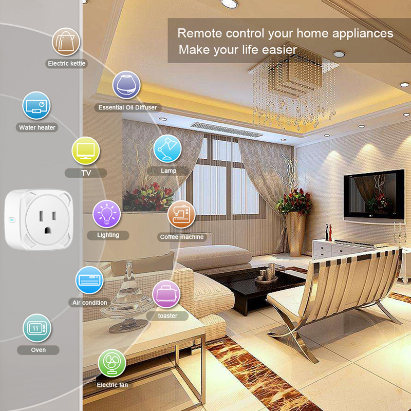 US Wifi Mini Plug 220v 10A OEM Wireless Google Home Remote Control Amazon Alexa Smart Socket Outlet