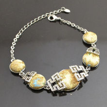 Fabric covered fashion insider metal bracelets, factory wholesale directly
