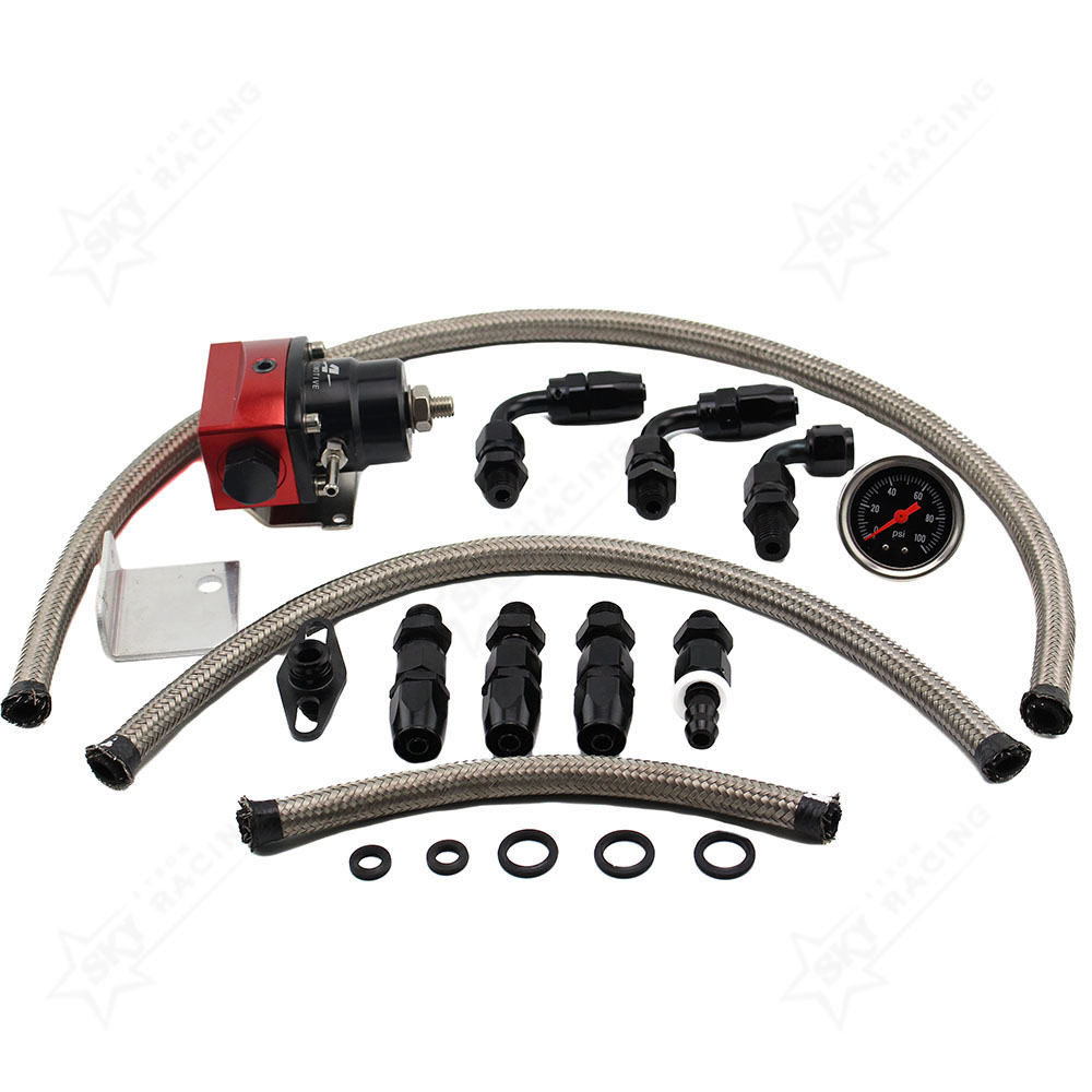 Universal Adjustable Fuel Pressure Regulator Kit With An6 Fuel Line ...