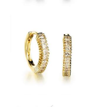 Small plain gold cuff earrings with zircon