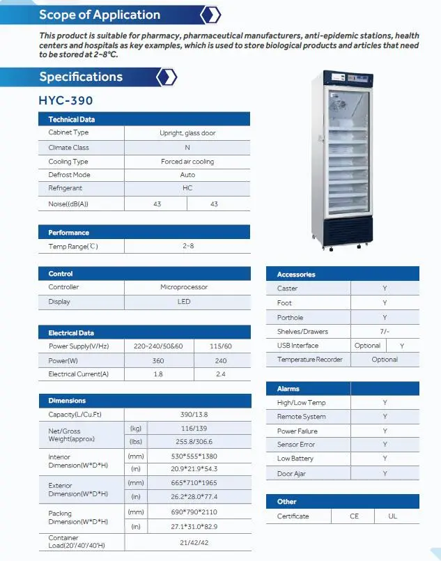 2 - 8 Degree Pharmacy Refrigerator Vaccine Storage Freezer Price