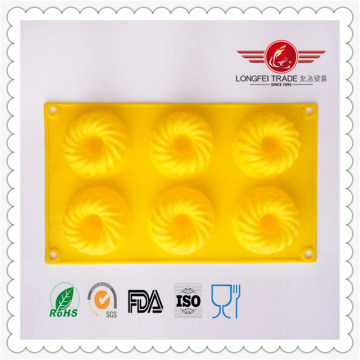 Yellow Color High Grade Flexible Silicone Rubber Bakeware Cake/Waffle Moulds