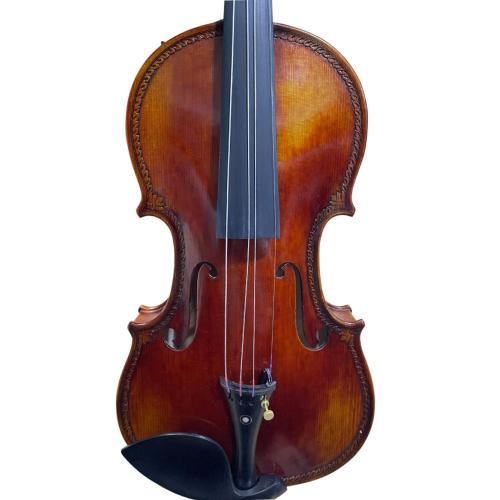 Violino a mano 4/4 a marrone rosso intagliato intagliato