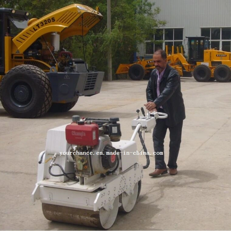 Brazil Hot Sale Mini Compactor Ltc08h 0.8 Ton Walking Behind Double Drums Hydraulic Vibratory Mini Road Roller Made in China