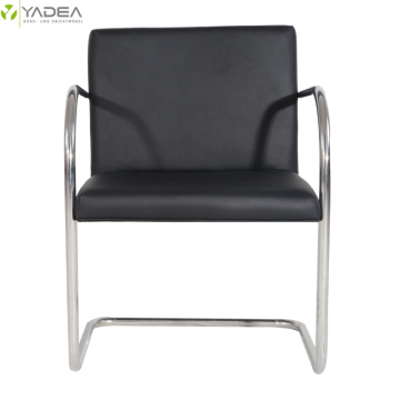 Genuine leather stainless tubular brno dining chair