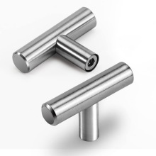 Stainless Steel T Bar Cabinet Knobs Pull Handles Single Hole Modern