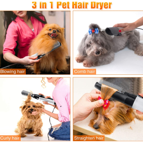 Secador de cabelo para animais de estimação com escova de slicker