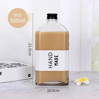 Ins Hot Sale 100ml Square Glass Wine Bottle Beverage Bottledrink Bottle