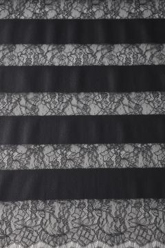 100% Nylon Stripe Panel Lace Fabric