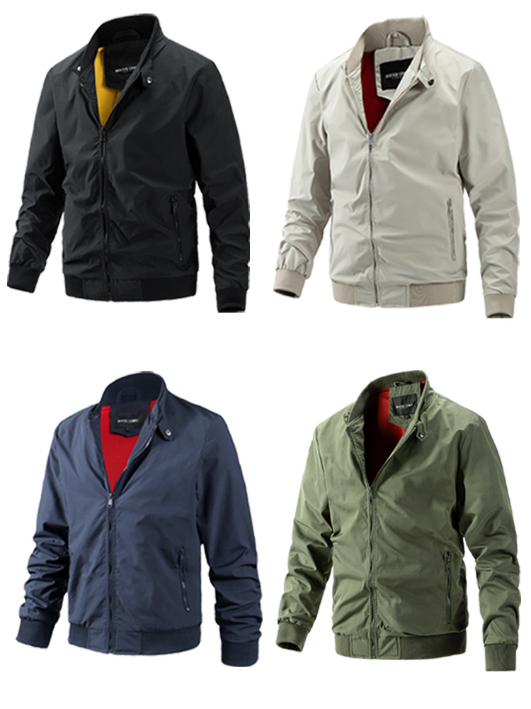 Мужская весенне-осенняя повседневная легкая куртка-бомбер Mens Spring Autumn Casual Lightweight Bomber Jacket