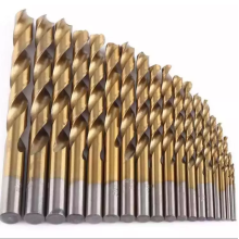 أعلى جودة 19pcs 1-10mm Shank Hss مستقيمة Twist Drill Bit Bit Tistanium twist prick