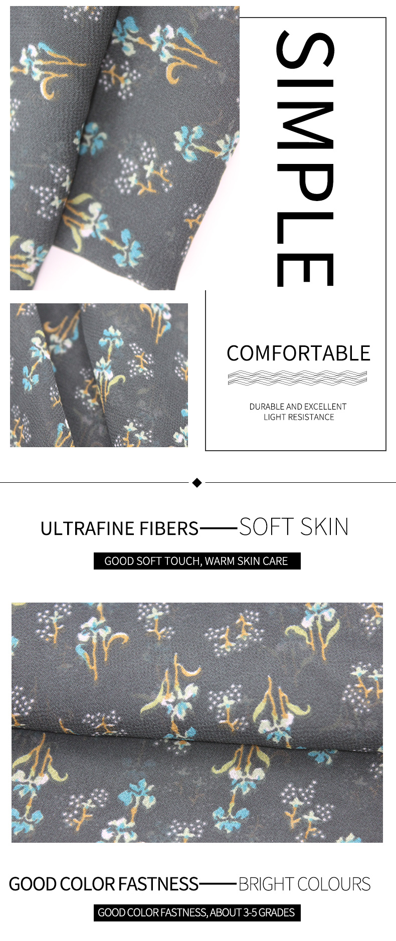 Wholesale super beautiful patchwork rolls crepe chiffon printed fabric