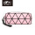 Geometric design pink PVC hand bag