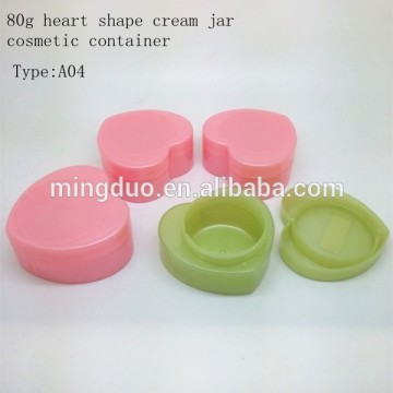 80g heart shape cream jar cosmetic container