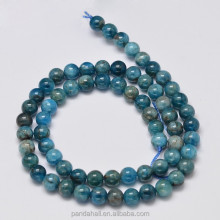 6mm Dark Blue Natural Apatite Round Beads: Pandahall Collection