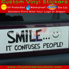 decorative vinyl car bumper sticker, static cling sticker