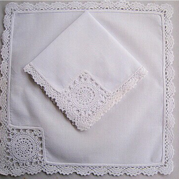 Dentelle de broderie mouchoir blanc de haute qualité